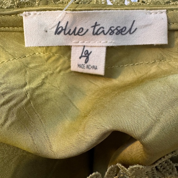 Blue Tassel sold by Anthropologie- Sleeveless Floral Laced Top-size large NWT - Picture 11 of 14